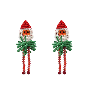 Mini pendientes colgantes con cuentas rojas y verdes de Navidad, joyería de aleación, regalo unisex - Product Image 1