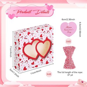 Cajas para Galletas de San Valentín con Ventana, Cajas Pequeñas Rosas para Pastelería, Contenedores para Postres, para Muffins, Jabón Artesanal, Regalo para Fiesta de San Valentín - Product Image 3
