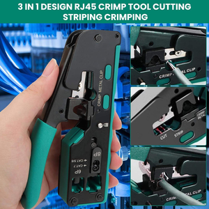 Kit de probador de cable y herramienta de crimpado RJ45 de valor-50 conectores/RJ45 botas, compatible con Cat7/Cat5/RJ11 para telecomunicaciones y redes - Product Image 3