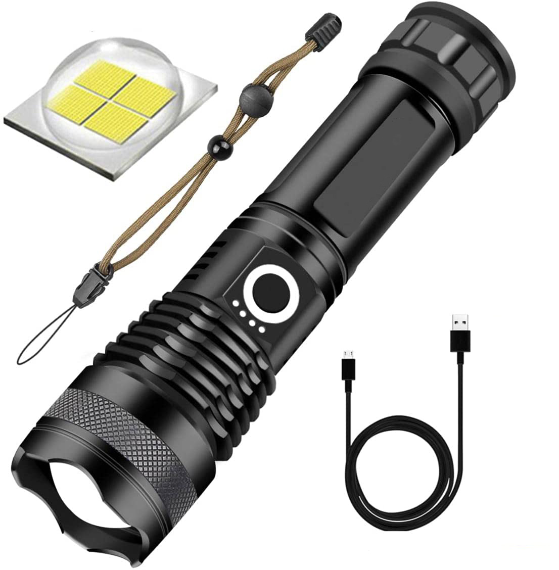 Goldmore 2000Lumen Led Flashlight USB Rechargeable Powerful Zoomable Torch Lantern LED Tactical Flashlight Supplier China