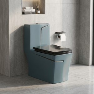Elongated Designer Color Ceramic One Piece WC Floor Mounted Western Water Closet Toilet Bathroom Commode - Product Image 2