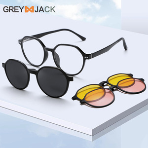 Lunettes de soleil Grey Jack, monture TR90, UV400, polarisées, charnières à ressort, unisexe, noir - Product Image 5