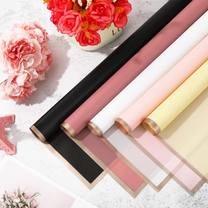 58*58CM <b>Sheet</b> High Quality Hot Selling <b>Plastic</b> Double Sided 2 Tone Matt Flower Wrapping Paper - Product Image 4