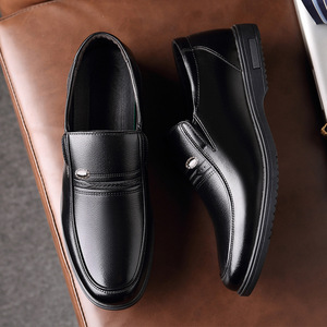 Chaussures habillées en cuir noires pour hommes, à fermeture facile, pour le bureau et la carrière, tailles jeunesse 45 46 - Product Image 2