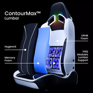เก้าอี้เกมมิ่งพรีเมียม OEM ปี 2026 เก้าอี้คอมพิวเตอร์พนักพิงสูง ที่วางแขน 4D โฟมขึ้นรูป ฐานอะลูมิเนียม กลไกแบบกบ ปรับเอนได้ 180 องศา - Product Image 6