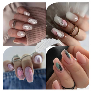 Gel UV pour ongles en gypse 8ml, noir et <span class=keywords><strong>blanc</strong></span>, pour sculpture 3D, texture sable créative, modelage de fleurs - Product Image 2