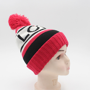Christmas Logo <strong>Beanie</strong> Knitted Bobble Women'S Hats Wholesale Winter Warm Ski Cap with Acrylic Jacquard <strong>Pom</strong> <strong>Pom</strong> <strong>Beanie</strong> - Product Image 4