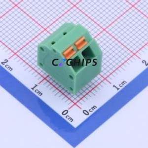 KF250NH-3.81-2P Spring Terminal Block Through hole Component (THT),P=3.81mm Connector 1x2P 3.81mm Green 2P - Product Image 1