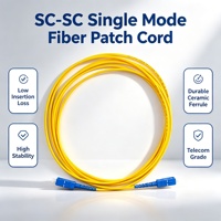 Cordon de raccordement fibre optique monomode simplex SC/UPC vers SC/UPC OS2 9/125µm pour réseau FTTH