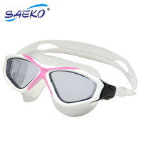 Masque de natation Saeko professionnel avec sangle réglable en silicone, vision large, anti-buée et protection UV, taille adulte, 5 couleurs