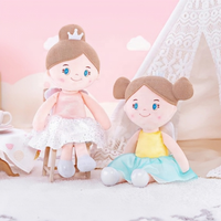 Poupée en tissu personnalisée Fée Princesse OEM ODM, poupée en peluche douce avec couronne, ailes et jupe en tulle, cadeau personnalisé pour enfant