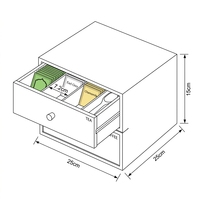 Organisateur de station à café en bambou, boîte de rangement à thé à 2 tiroirs avec étiquettes gravées pour les dosettes Nespresso et K-Cup, neuf