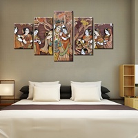 Art mural 3D HD du dieu hindou indien Ganesha l'éléphant, peinture sur toile non encadrée pour la décoration du salon