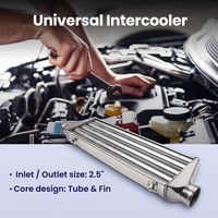 Kit turbocompresseur en aluminium, refroidisseur intermédiaire universel, tuyaux 27 x 7 x 2,5 pouces, kit de tuyaux en silicone