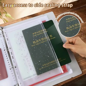 A4 tài liệu tổ chức: không thấm nước du lịch sổ tiết kiệm Ví với trong suốt zippered ngăn cho danh thiếp - Product Image 3
