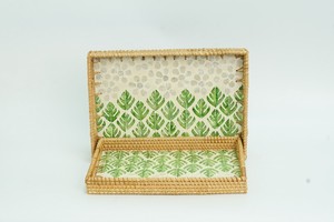 Venta caliente nuevo diseño rectángulo ratán madre de perla bandeja con incrustaciones bandejas para servir comida de Vietnam - Product Image 3