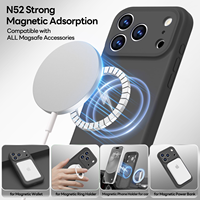 Coque de téléphone magnétique en silicone liquide recyclé certifiée GRS pour iPhone 18 17 Pro Max, antichoc et écologique