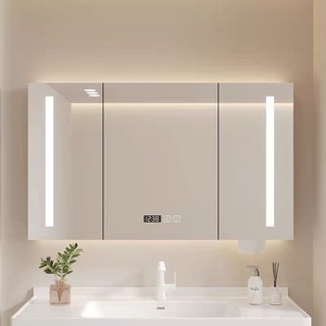خزانة بمرآة LED احترافية تصميم عصري ذكي مع مفتاح لمس لغرفة المعيشة وغرفة النوم والفندق إطار من الألومنيوم للاستخدام - Product Image 1