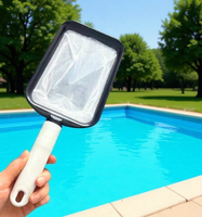 Kleiner Hand-Poolskimmer mit abnehmbarem Griff, ABS-Rahmen, Poolreinigungswerkzeug für Aufstellpools und Fischteiche