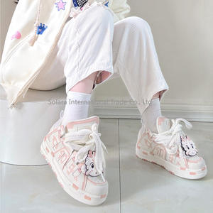 Chaussures de sport décontractées en cuir véritable à semelle épaisse pour femmes, lacets respirants, automne/hiver, tennis, marche, mode, skateboard - Product Image 6