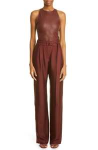 <span class=keywords><strong>Pantaloni</strong></span> da <span class=keywords><strong>donna</strong></span> <span class=keywords><strong>marroni</strong></span> con cintura larga a vita alta plissettata Casual produttore personalizzato - Product Image 2