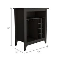 DEPOT E-SHOP Meuble bar Mojito, un tiroir ouvert, une étagère ouverte, noir