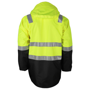 Chaqueta de trabajo impermeable de alta visibilidad, abrigo de seguridad reflectante de nailon para uso en fábrica, taller y exteriores. - Product Image 3