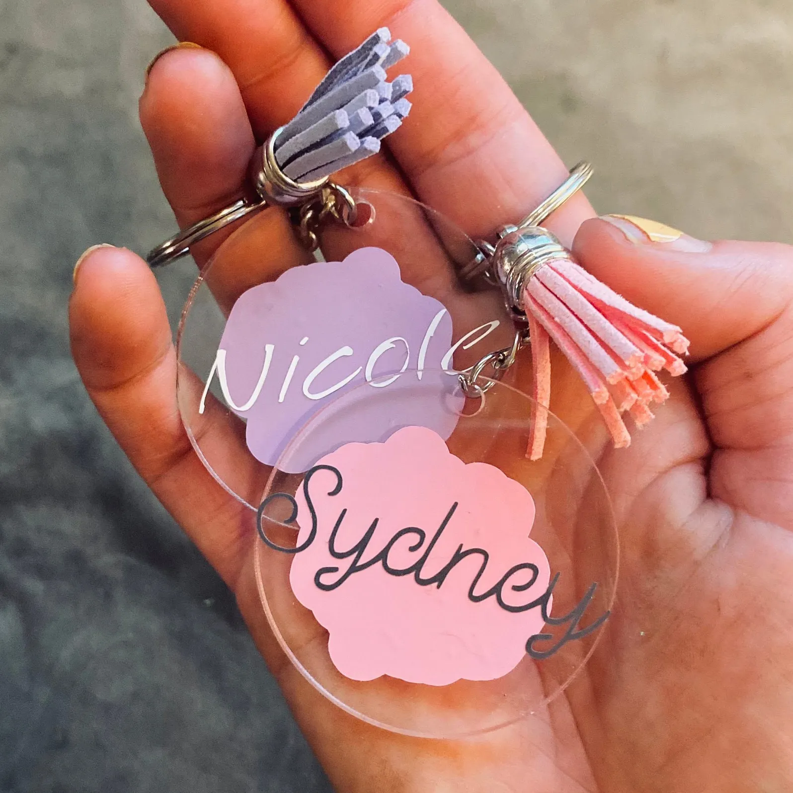 Bán buôn trống rõ ràng minh bạch Acrylic Keychain tùy chỉnh acrylic nhựa Keychain cá nhân logo Acrylic Keychain