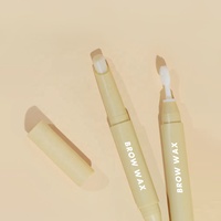 Nouveau Crayon à sourcils en cire à marque privée avec brosse, transparent, universel, double tête, végétalien, longue tenue, vente en gros