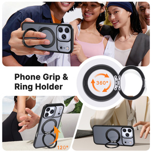 <span class=keywords><strong>Funda</strong></span> de Alta Calidad con Soporte Híbrido Antigolpes, Anillo de Soporte 360, Cubierta Magnética Mate para iPhone 18 17 16 Pro Max - Product Image 3