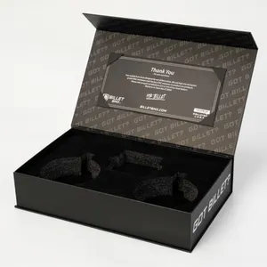 Kundendefiniertes Logo schwarze magnetische box in Buchform starre solide Verpackung aus Karton/Papier Geschenkboxen