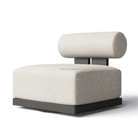 FERLY Allwetter wasserdichte Gartenmöbel Aluminium Sessel Feuerstelle Sofa Set für Terrassen im Freien und Hotel Patios