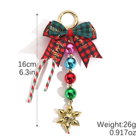 Porte-clés de Noël mignon en forme de cerise, breloque de sac perlée, porte-clés festif rouge et vert, cadeau pour elle