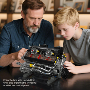Tribe gratuite 36301 électrique Ferari V12 modèle de moteur de travail mécanique liaison blocs de construction cadeau pour les amateurs de voiture collectionneur - Product Image 4
