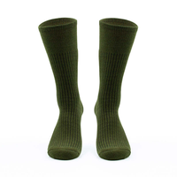 Chaussettes de randonnée en coton pour hommes, épaisses, résistantes à l'usure, respirantes, pour l'entraînement en plein air, couleur vert armée