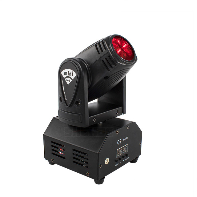 SHEHDS Mini LED Spot Beam RGBW 10W Lighting Moving Head Light for Church Theater