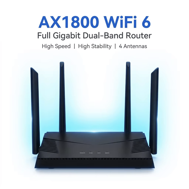 Next-Gen WiFi 6 AX1800 Dual Band Gigabit Router 1800Mbps with MU-MIMO OFDMA Support WPA3 Home Firewall