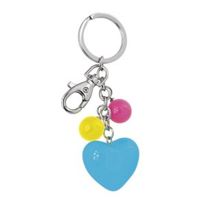 Portachiavi a Cuore in Acrilico Azzurro Realizzato in Cristallo, Metallo e Vetro - Product Image 1