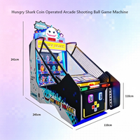 Machine de jeu d'arcade Hungry Shark Simulator à monnayeur, tir de balles avec distribution de tickets, pour centre de divertissement familial et centre de jeux