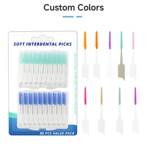 Palillo <span class=keywords><strong>Interdental</strong></span> Flexible de Doble Material con Punta de Silicona de Grado Alimenticio, Herramienta de Limpieza Dental para Aparatos Ortodóncicos y Encías Sensibles - Product Image 1
