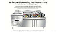 Stasiun Bar Koktail Kustom OEM, Pembuatan Stasiun Bartender Koktail Multifungsi, Meja Kerja Bar Counter Stainless Steel