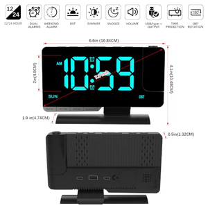 Desktop Electric Digital Projection Mini Light Alarm <b>Table</b> Mirror LED <b>Clock</b> With Time Projector - Product Image 3