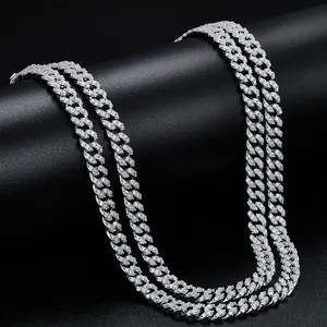 6mm Wide Necklace 18K Gold Plated S925 Sterling Silver VVS Moissanite Cuban Link Chain With GRA Certificate