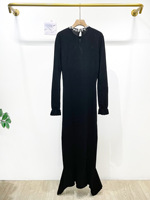 Nouvelle Collection Automne 2026 : Robe Longue Tricotée Femme à Manches Longues, Coupe Trapèze avec Volants et Ceinture – Élégance et Tendance Assurées