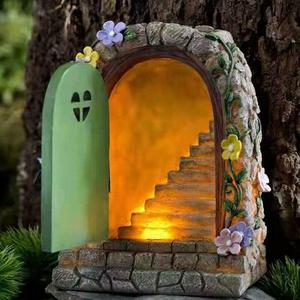 Luz Solar de hadas para puerta, figurita decorativa de árbol de jardín mágico, secreto Pixie, 1 ud. - Product Image 1