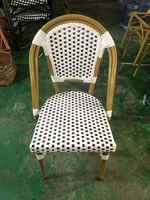 Meubles de bistrot français pour l'extérieur, chaise en rotin d'extérieur, table et chaises en aluminium pour café, restaurant, jardin