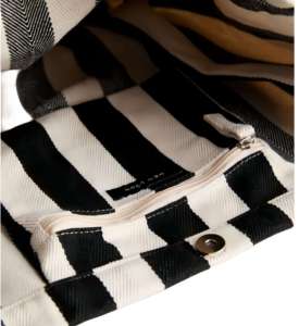 Sac fourre-tout en toile de coton rayé personnalisable pour les courses, réutilisable, pour femmes, en toile blanche, avec logo imprimé sur mesure - Product Image 2