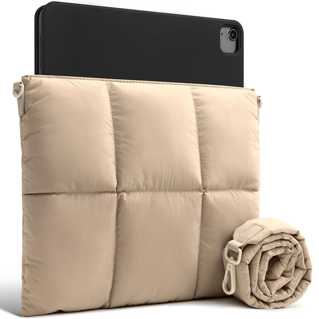 Factory Puffy Tablet Sleeve Bag Compatible with 11 Inch iPad Air 2025 Quilted Cute Carrying Tablet Pouch with Shoulder Strap
