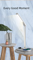 4-in-1 draadloos oplaadstation, slaapkamertafellamp, multifunctionele oplader, standaard met lamp, oogbescherming, draadloze snellader