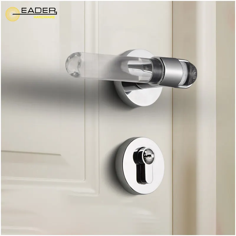 EADER Crystal door handle bright chrome apartment European standard bedroom bathroom high quality door lock